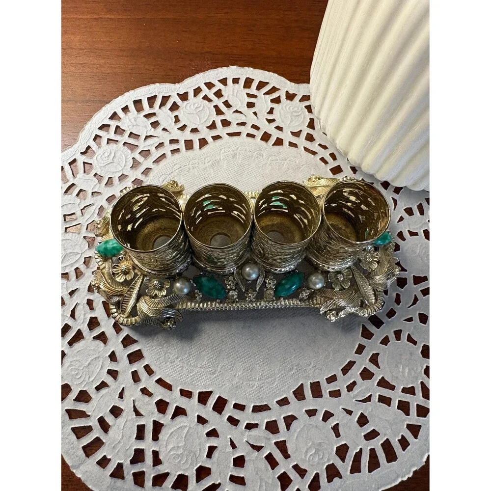 Vintage Sam Fink Gold Filigree Lipstick Holder Jeweled